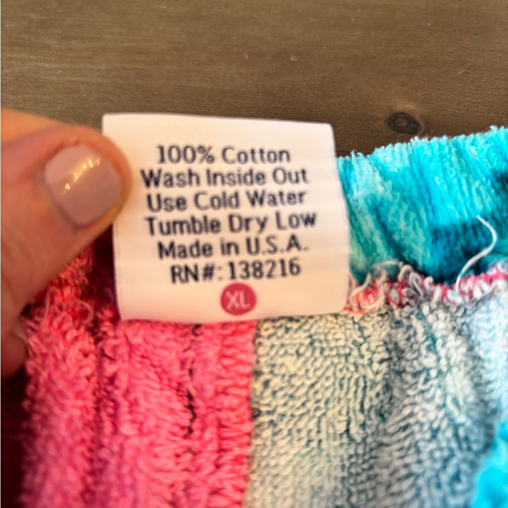 Mermaid Print Kids Towel Pants - Pink and Blue Sz XL - Picture 6 of 6